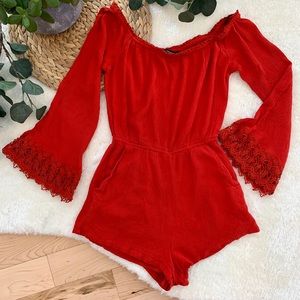 * Red long sleeve onepiece *